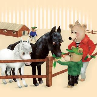 Randiga sagor: Nalle träffar en häst – på svenska och finska
