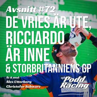 72. De Vries är Ute, Ricciardo är Inne & Storbritanniens Grand Prix