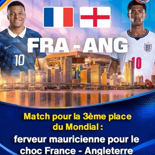 Match pour la 3ème place du Mondial : ferveur mauricienne pour le choc France - Angleterre