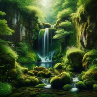 😴💧🎵 Listen to the WATERFALL and the Soft MELODY for a Peaceful NIGHT