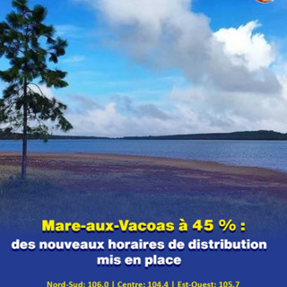 Mare-aux-Vacoas à 45 % : des nouveaux horaires de distribution mis en place