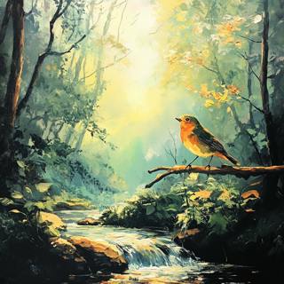 SOUNDS OF THE FOREST, GENTLE BIRDSONG WITH BUBBLING BROOK, RELAXING FOREST SOUNDS