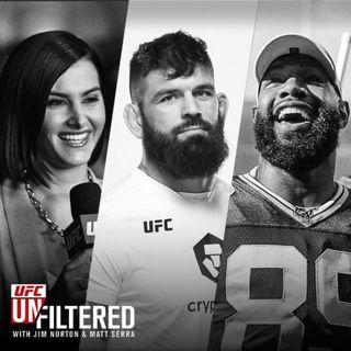 Andre Petroski, Marcedes Lewis, and guest co‐host Megan Olivi