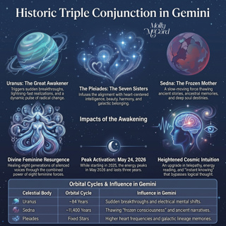 Once-A-Century Triple Conjunction! Uranus Sedna Pleiadean at 0/1 deg Gemini ~ 2026 Astrology