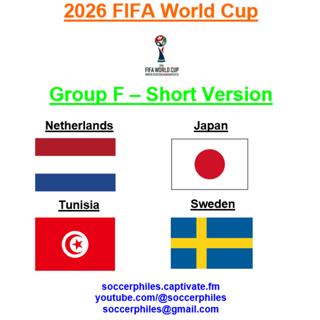 2026 FIFA World Cup - Group F Short Version – Netherlands, Japan, Tunisia, and Sweden