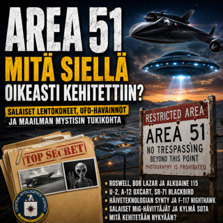 Area 51 – Mitä siellä oikeasti kehitettiin? | Salaiset lentokoneet, UFO-havainnot ja maailman mystisin sotilastukikohta