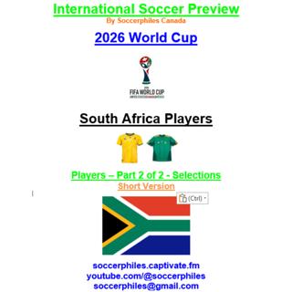 2026 FIFA World Cup – South Africa Players Short Version – Part 2 of 2