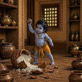 24. Krishna breaks the pot in anger