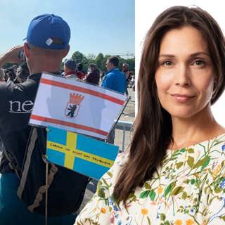 Svenska flaggan har blivit kontroversiell: Caroline Salzinger, Berlin