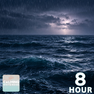 Rainy Ocean Waves with Low Thunder | 8 Hour Sleep Sounds