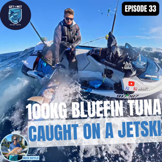 Solo on a Jetski, 100kg Bluefin, One Shark Trying to Steal It