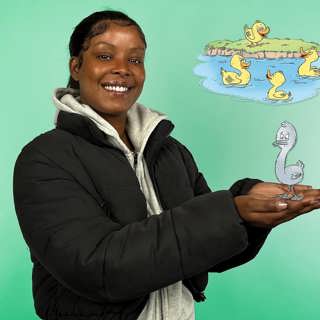 Imenella läser sagan: Den fula ankungen