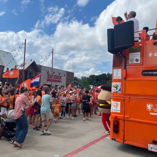 The Dutch Orange Bus is drawing crowds across Texas as World Cup matches get underway