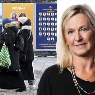 I Rovaniemi syns valaffischer: Carina Holmberg, Rovaniemi