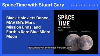 Black Hole Jets Dance, MAVEN’s Mars Mission Ends, and Earth’s Rare Blue Micro Moon