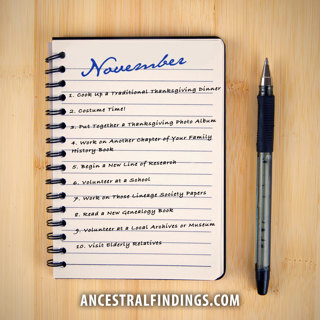 AF-1175: 10 "Must Do" Genealogy Projects for November | Ancestral Findings Podcast