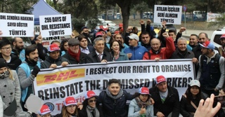 *Live from the picket line* DHL workers in Istanbul Turkey