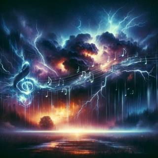 😴⛈️🎵 Listen to the Soft Rumbling of the STORM, Harmonized with MUSIC, for NIGHTTIME WELL-BEING