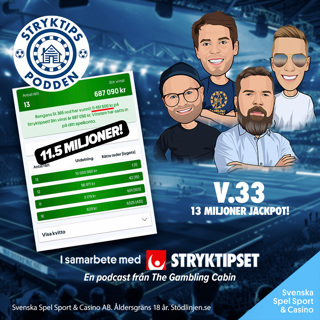 Stryktipset v.33 - 13 Miljoner Jackpot!