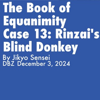 2024.12.03-Book Of Equanimity Case 13, Rinzai's Blind Donkey, By Jikyo Sensei - DBZ, Rohatsu Sesshin