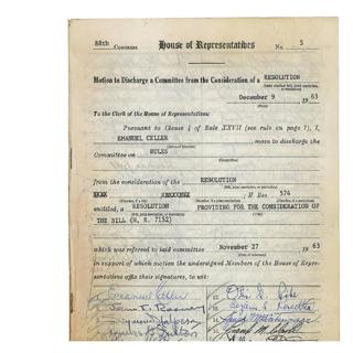 MOVE MY BILL, NOW! - A History of Discharge Petitions