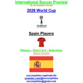 2026 FIFA World Cup – Spain Players Short Version – Part 2 of 2