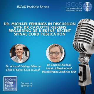 Michael Fehlings in discussion with Dr Carlotte Kiekens regarding Dr Kiekens' recent Spinal Cord publication