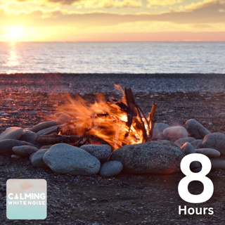 Beach Bonfire Sounds (8 Hours) | Fire Crackling and Waves Crashing for Studying