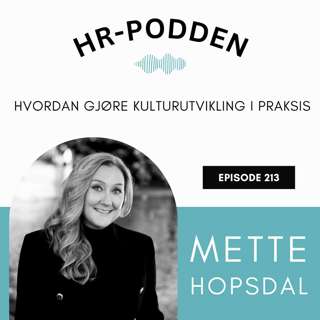 213: Hvordan gjøre kulturutvikling i praksis, med Mette Hopsdal