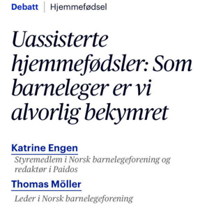 Til Katrine Engen og Thomas Möller i barnelegeforeningen