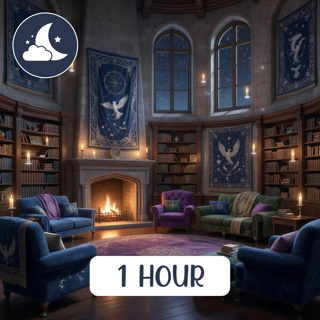 Harry Potter ASMR Ravenclaw Common Room Fireplace Ambience for Deep Sleep & Relaxation