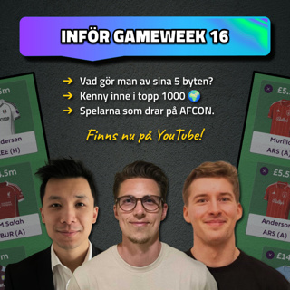 24. Hur använder man sina 5 byten? | Topp 1000 🌍 | Inför gameweek 16 | Fantasy Premier League 25/26