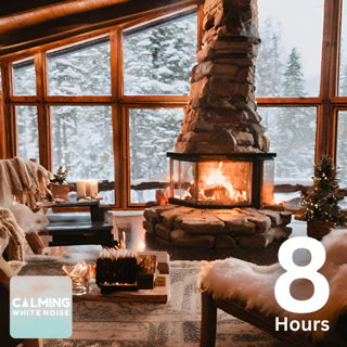 Cozy Winter Cabin in the Mountains (8 Hours) | Howling Blizzard & Fireplace Sounds for Sleep and Study