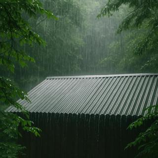 Rain Over Tin Roof in Forest 🍃🌧️ | Mindful Sleep Sounds