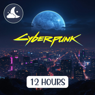 12 Hour Sci-Fi Cyberpunk Balcony Ambience with Dark Ambient Music for Sleep, Study, Relax - Midnight Rain