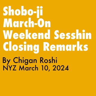 2024.03.10 - Closing Remarks By Chigan Roshi, NYZ March - On Sesshin