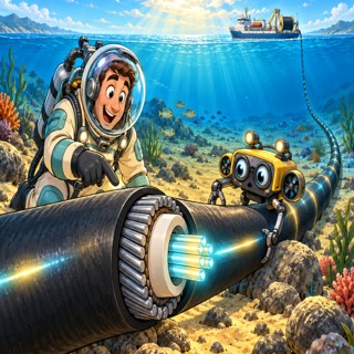 How the Internet Crosses Oceans Through Cables on the Seafloor