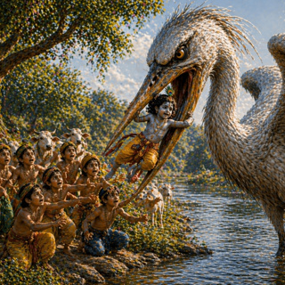 33. A giant heron attacks Krishna