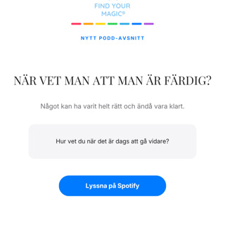 När vet man att man är färdig?