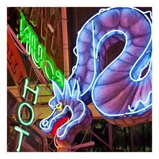 Ett Tempel Av Neon