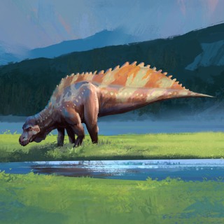 A Hadrosaur with a Sail Tail like Spinosaurus