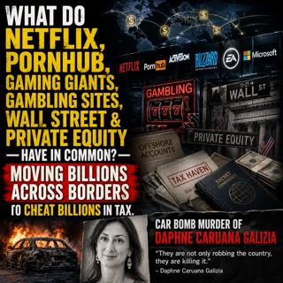 What Do Netflix, Pornhub, Gaming Giants, Gambling Sites, Wall Street & Private Equity Have in Common? Moving Billions Across Borders to Cheat Billions in Tax—Khazar Trade Routes to the Knights of Malta & the Car Bomb Murder of Daphne Caruana Galizia.