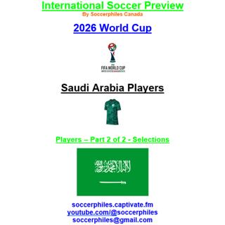 2026 FIFA World Cup – Saudi Arabia Players – Part 2 of 2