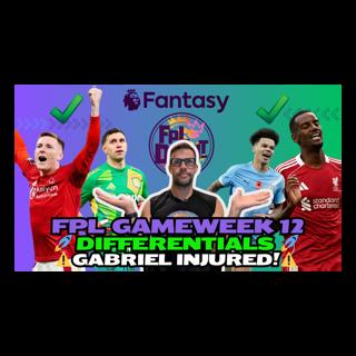 GABRIEL INJURED! WHERE TO NOW? 💭🤔| FPL GW12 DIFFERENTIALS 🚀💎🔥 | Fantasy Premier League Tips 2025/26