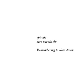 0166: Remembering to slow down, and zine creation.