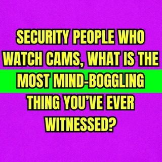 Security People Who Watch Cams, What Is The Most Mind-Boggling Thing You’ve Ever Witnessed?