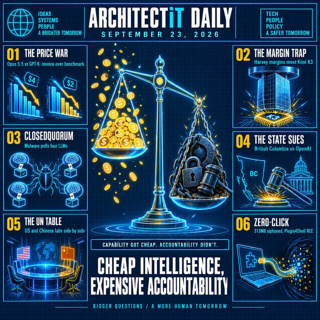 : ArchitectIT Daily AI News: 2026-09-23 — Cheap Intelligence, Expensive Accountability