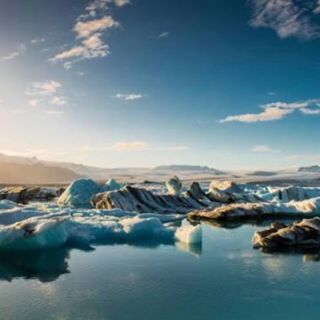 Jökulsárlón is a large lake in the southern part of Iceland