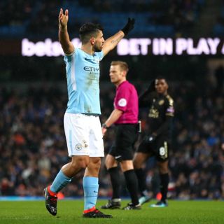 Aguero fires four past Foxes