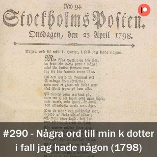 290. Några ord till min kära dotter, i fall jag hade någon (25 april 1798)